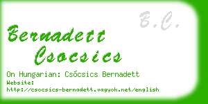 bernadett csocsics business card
