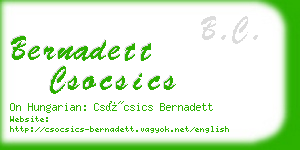 bernadett csocsics business card